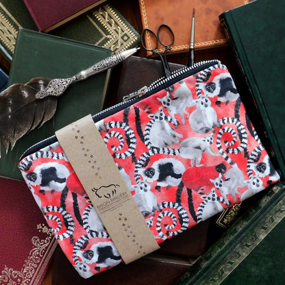 Conspiracy of Lemurs Print Pouch Bag