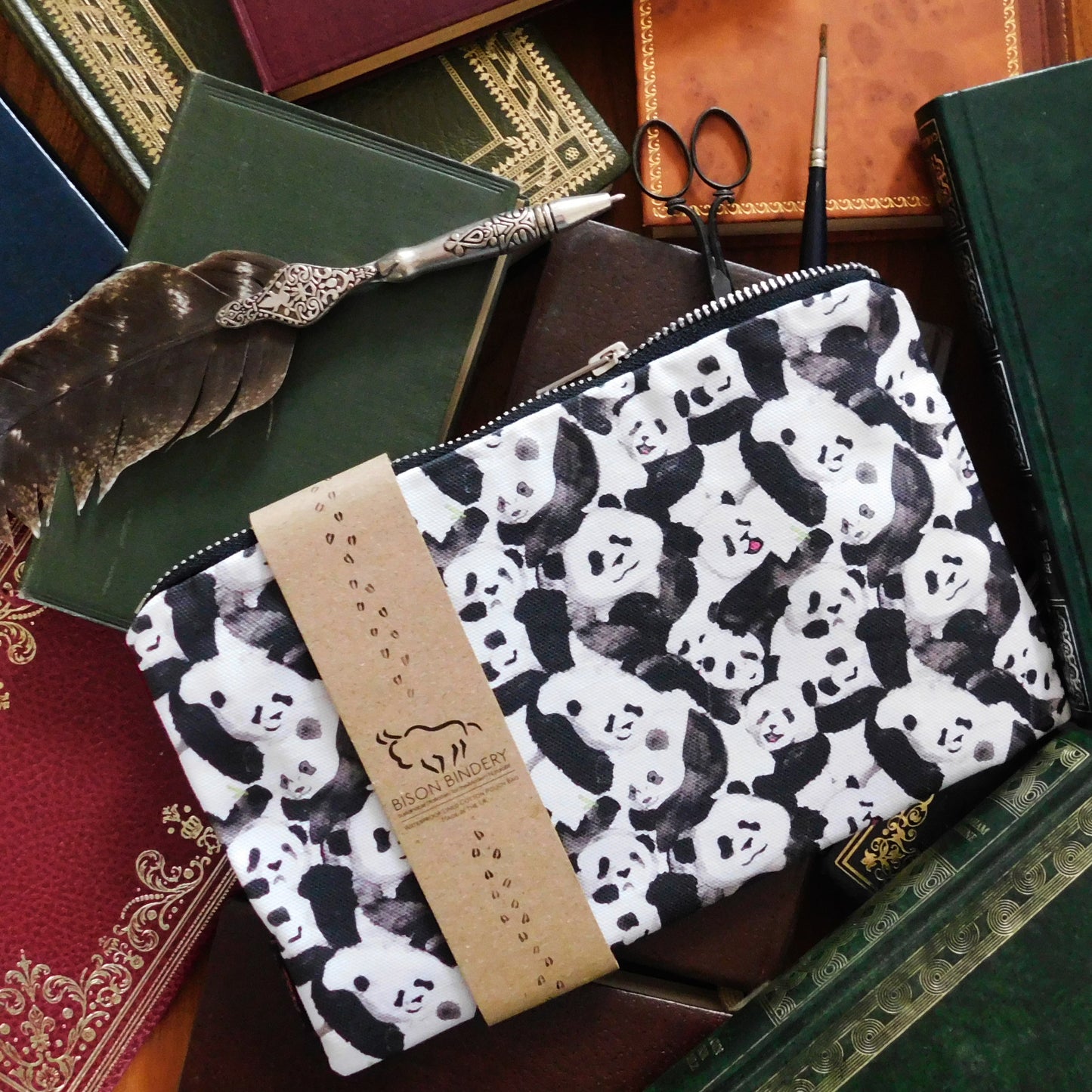 Embarrassment of Pandas Print Pouch Bag