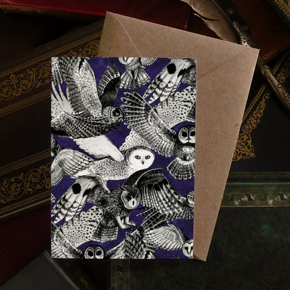 Parliament of Owls Greetings Card