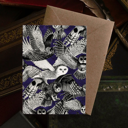 Parliament of Owls Greetings Card