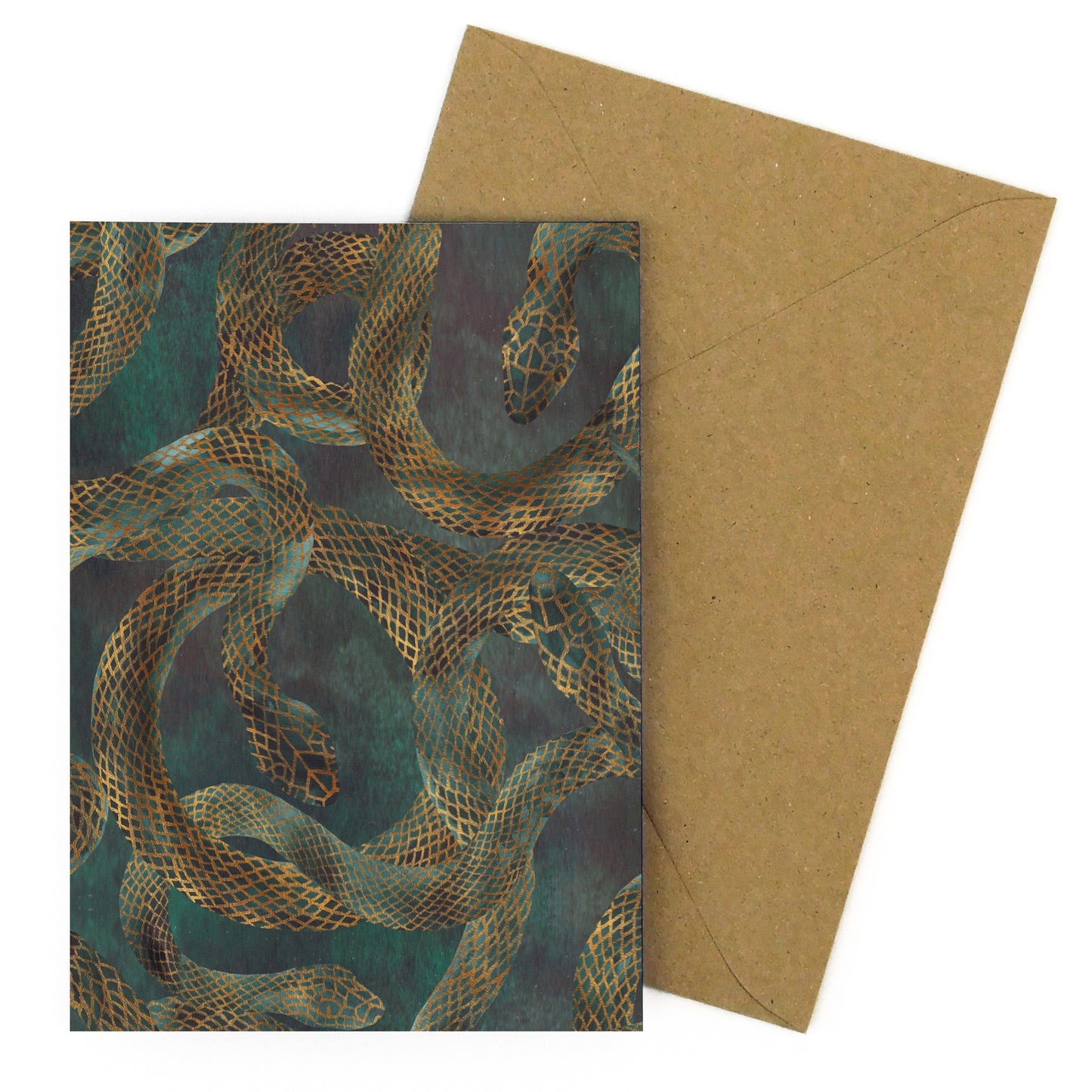 Serpens Snake Print Greetings Card