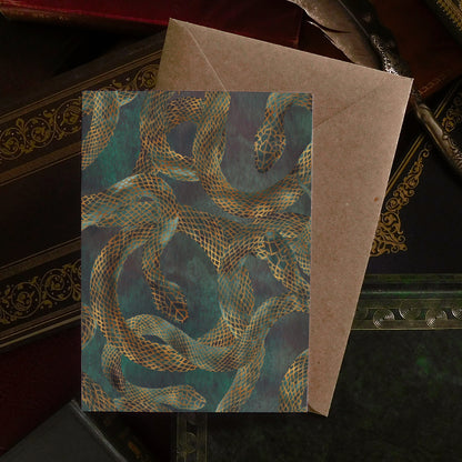 Serpens Snake Print Greetings Card