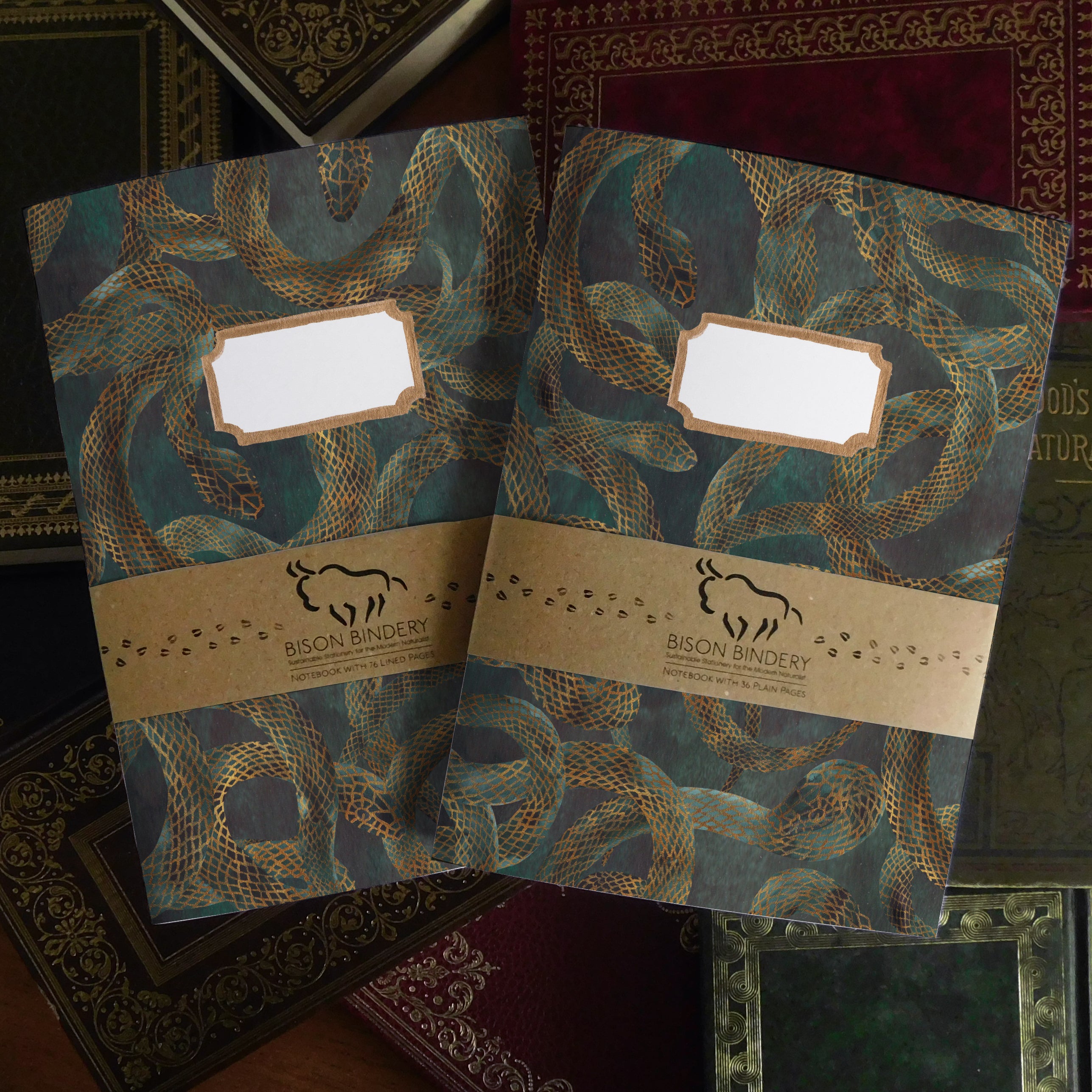 Snake Journal Serpens Snake Print Journal and Notebook Set – Bison Bindery