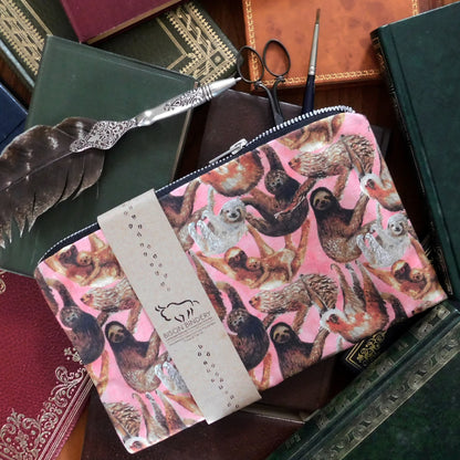 Sleuth of Sloths Print Pouch Bag