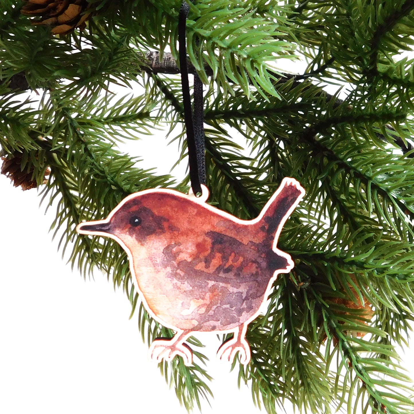 Wren Wooden Hanging Decoration