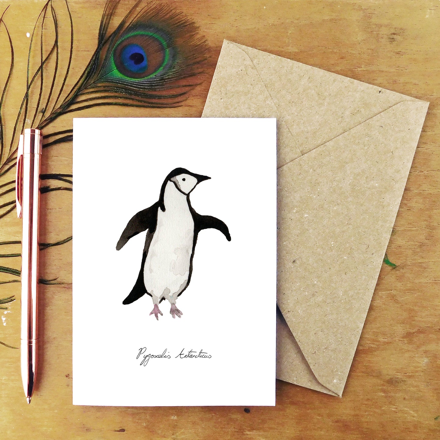 Waddle Chinstrap Penguin Greetings Card