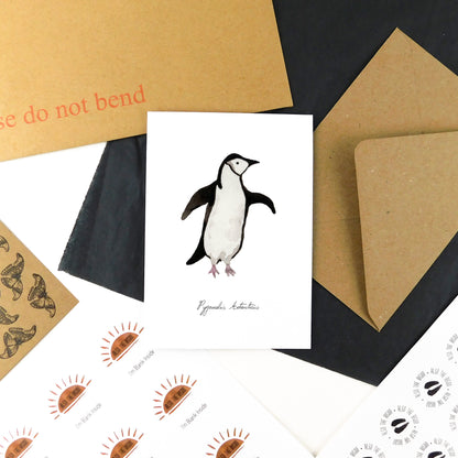 Waddle Chinstrap Penguin Greetings Card
