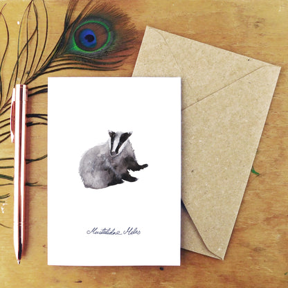 Sylvan Badger Greetings Card
