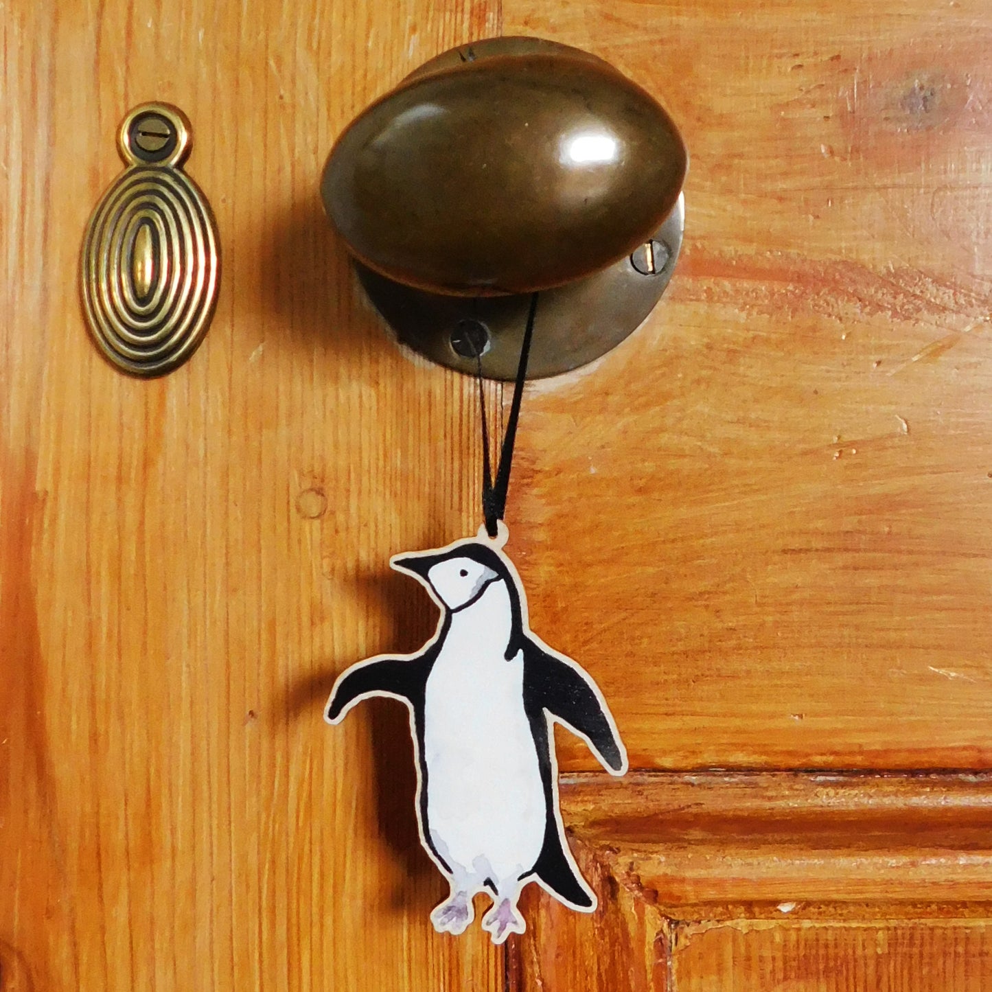 Waddle Chinstrap Penguin Wooden Hanging Decoration