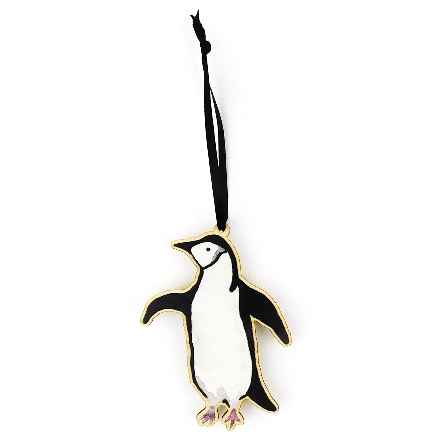 Set of Three Penguin Wooden Hanging Decorations