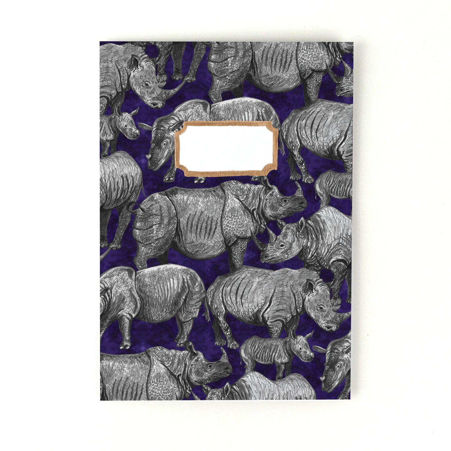 Crash of Rhinos Print Notebook