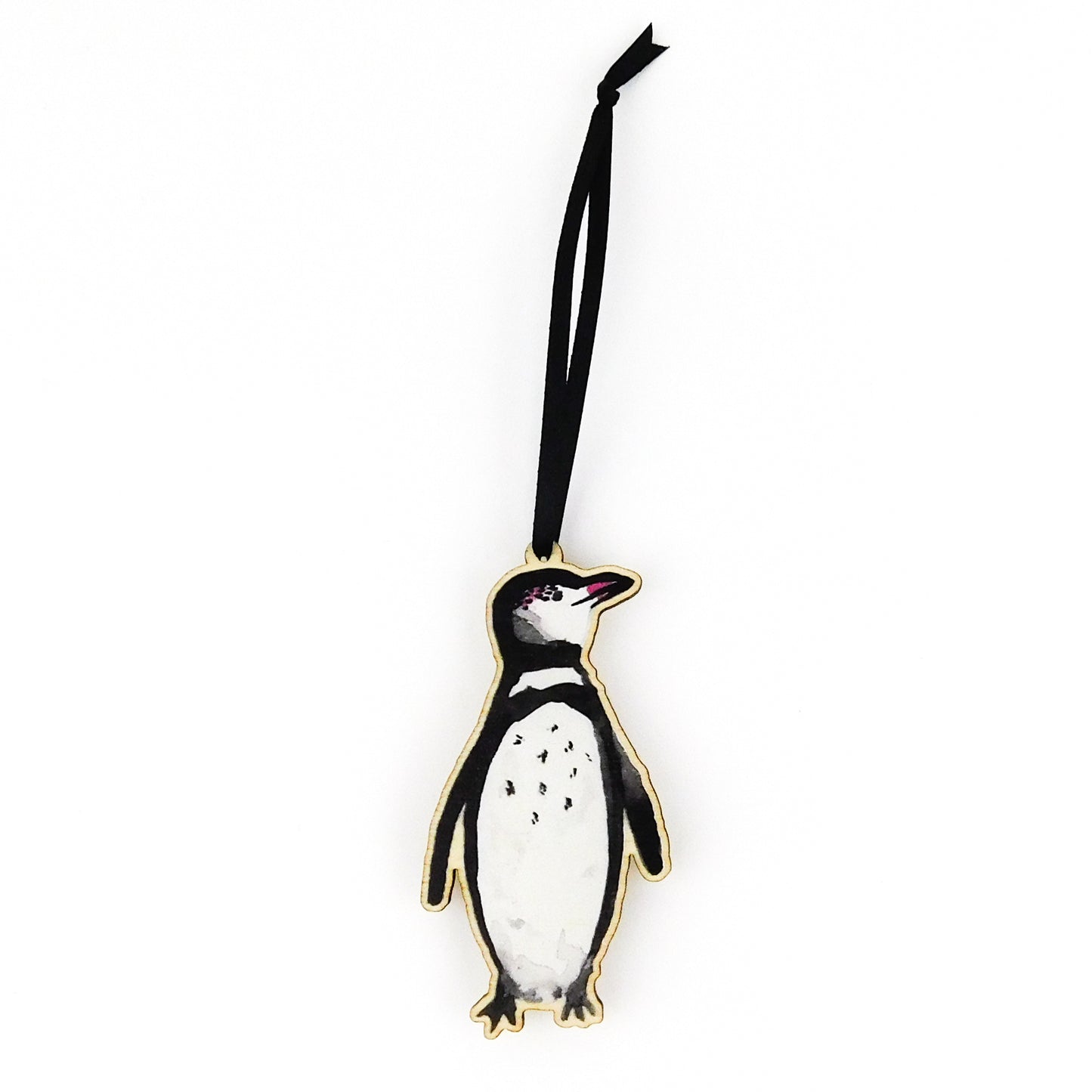 Set of Three Penguin Wooden Hanging Decorations