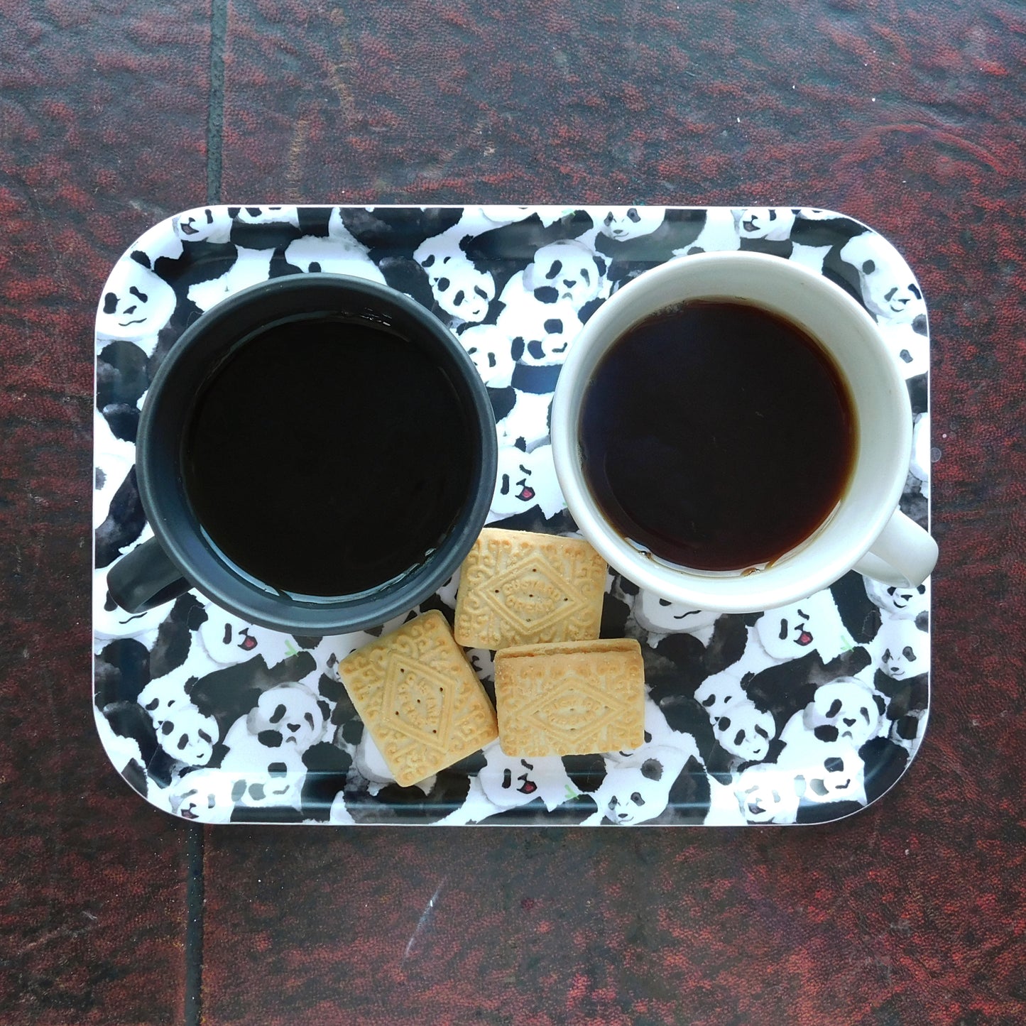Embarrassment of Pandas Print Birch Wood Small Tray