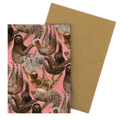 Sleuth of Sloths Print Greetings Card
