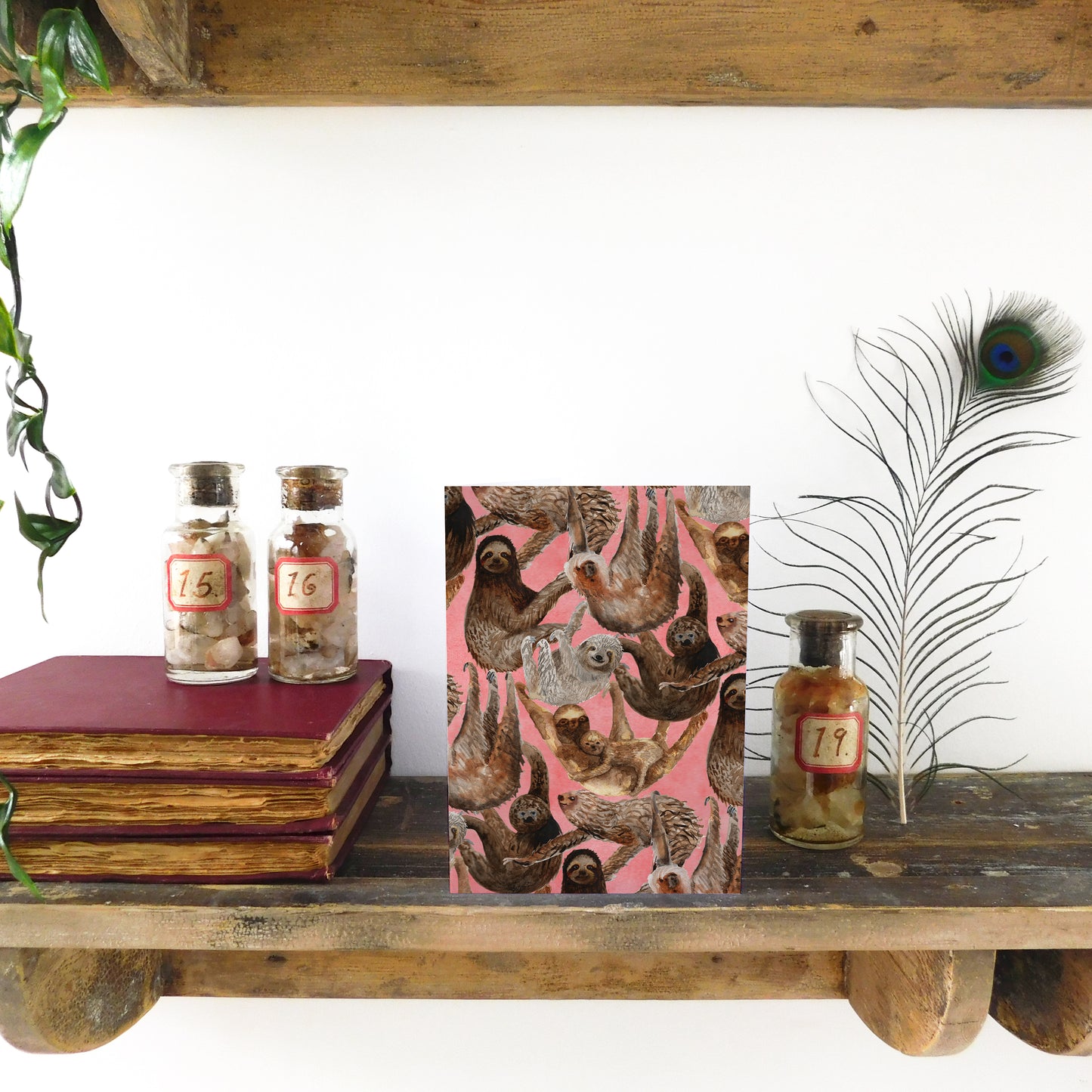 Sleuth of Sloths Print Greetings Card