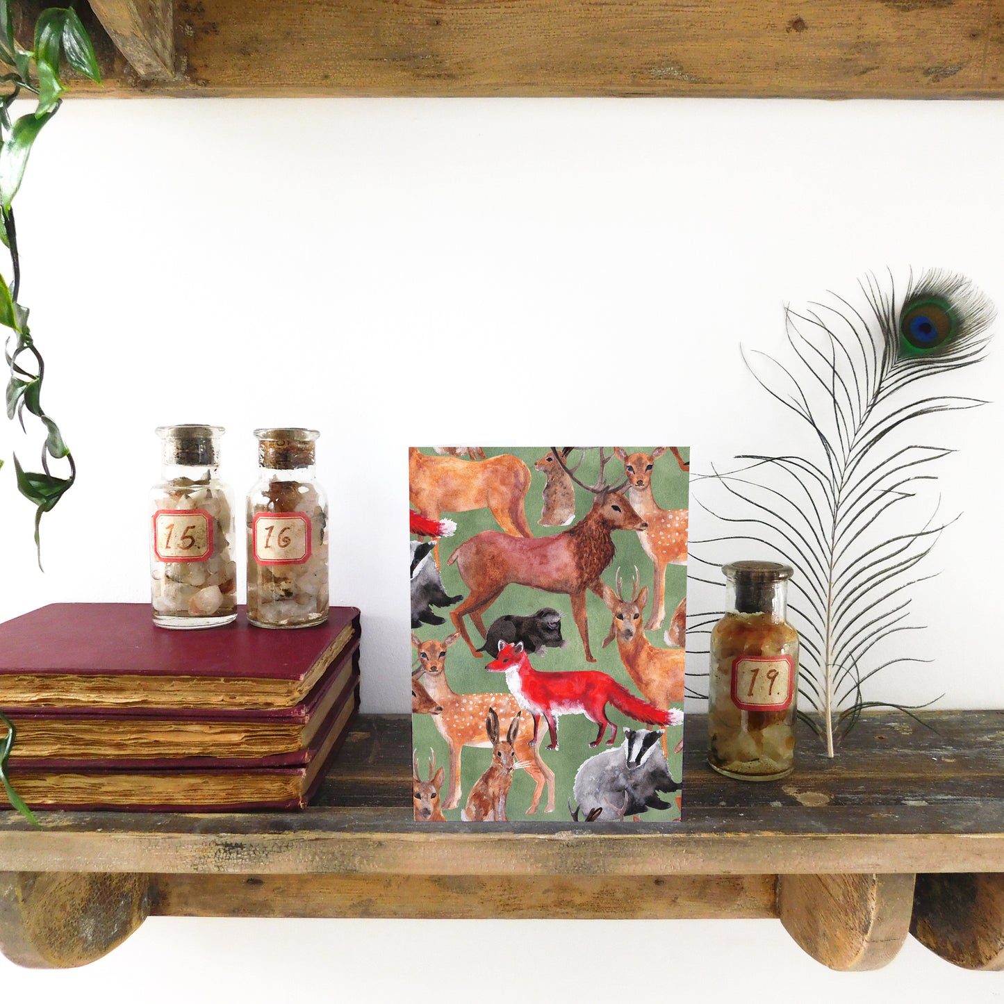 Sylvan Forest Animals Print Greetings Card