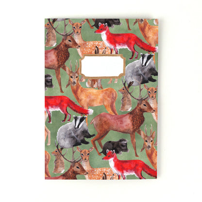 Sylvan Forest Animals Print Lined Journal
