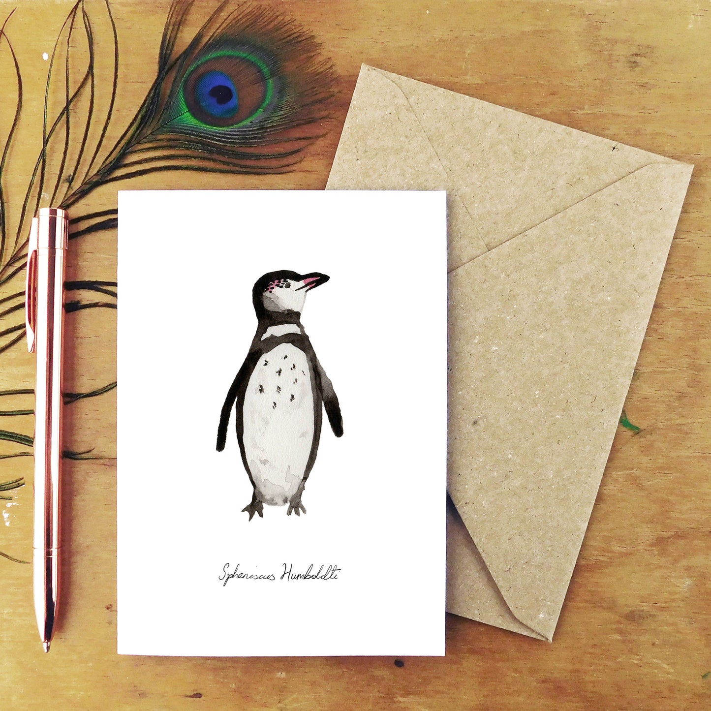 Waddle Humboldt Penguin Greetings Card