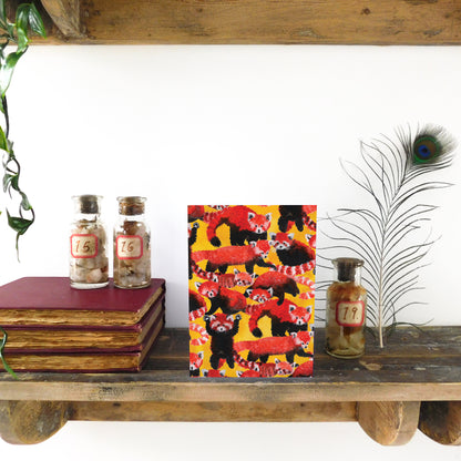 Pack of Red Pandas Print Greetings Card