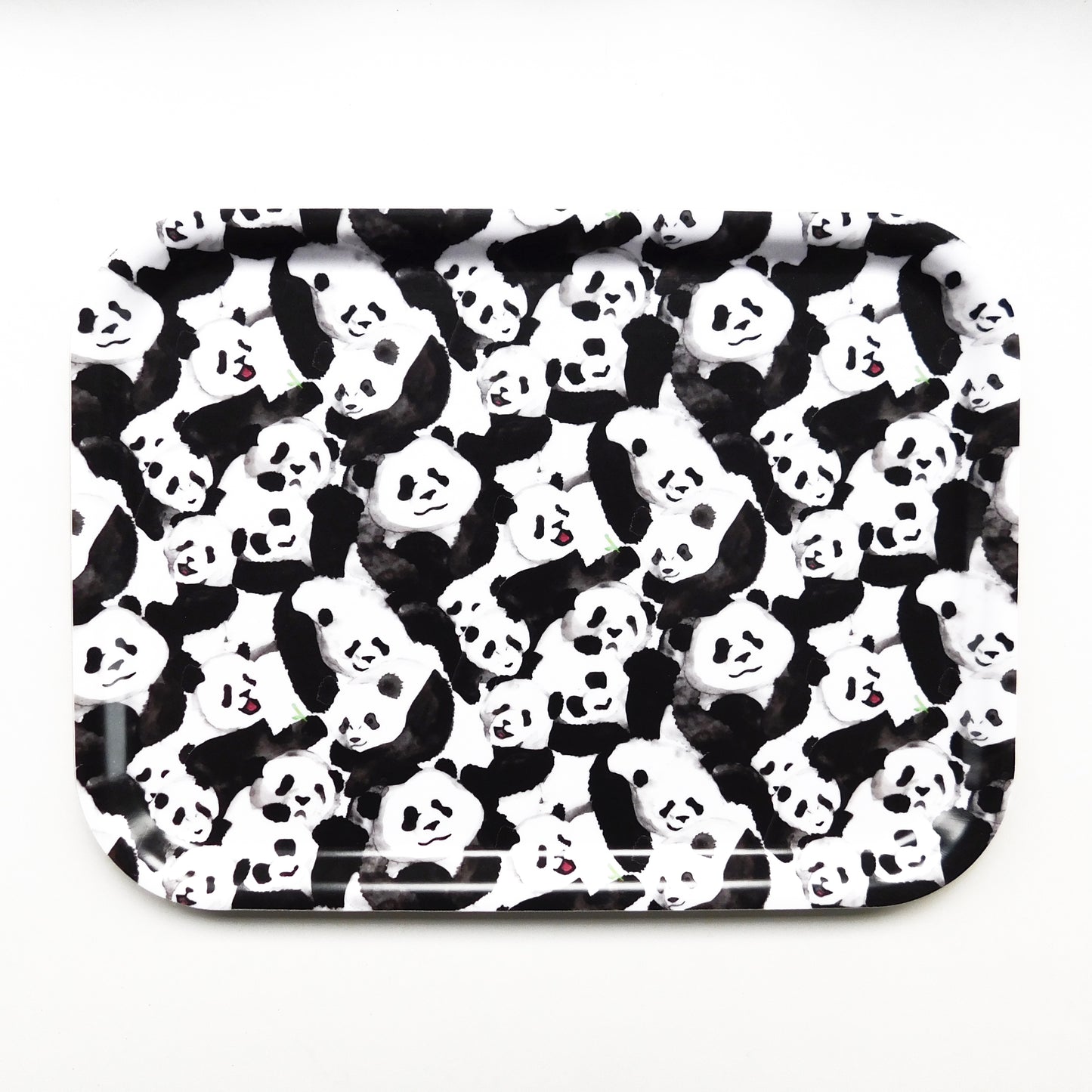 Embarrassment of Pandas Print Birch Wood Small Tray