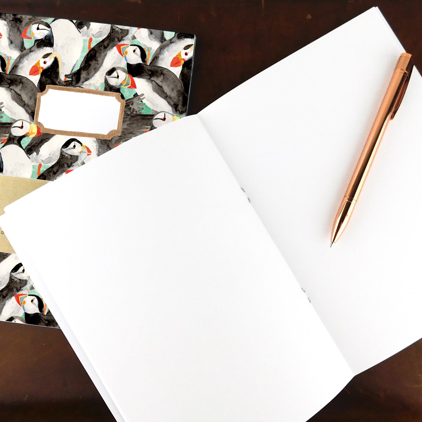 Improbability of Puffins Print Notebook