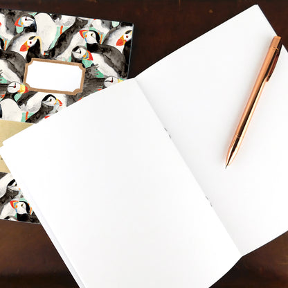 Improbability of Puffins Print Notebook