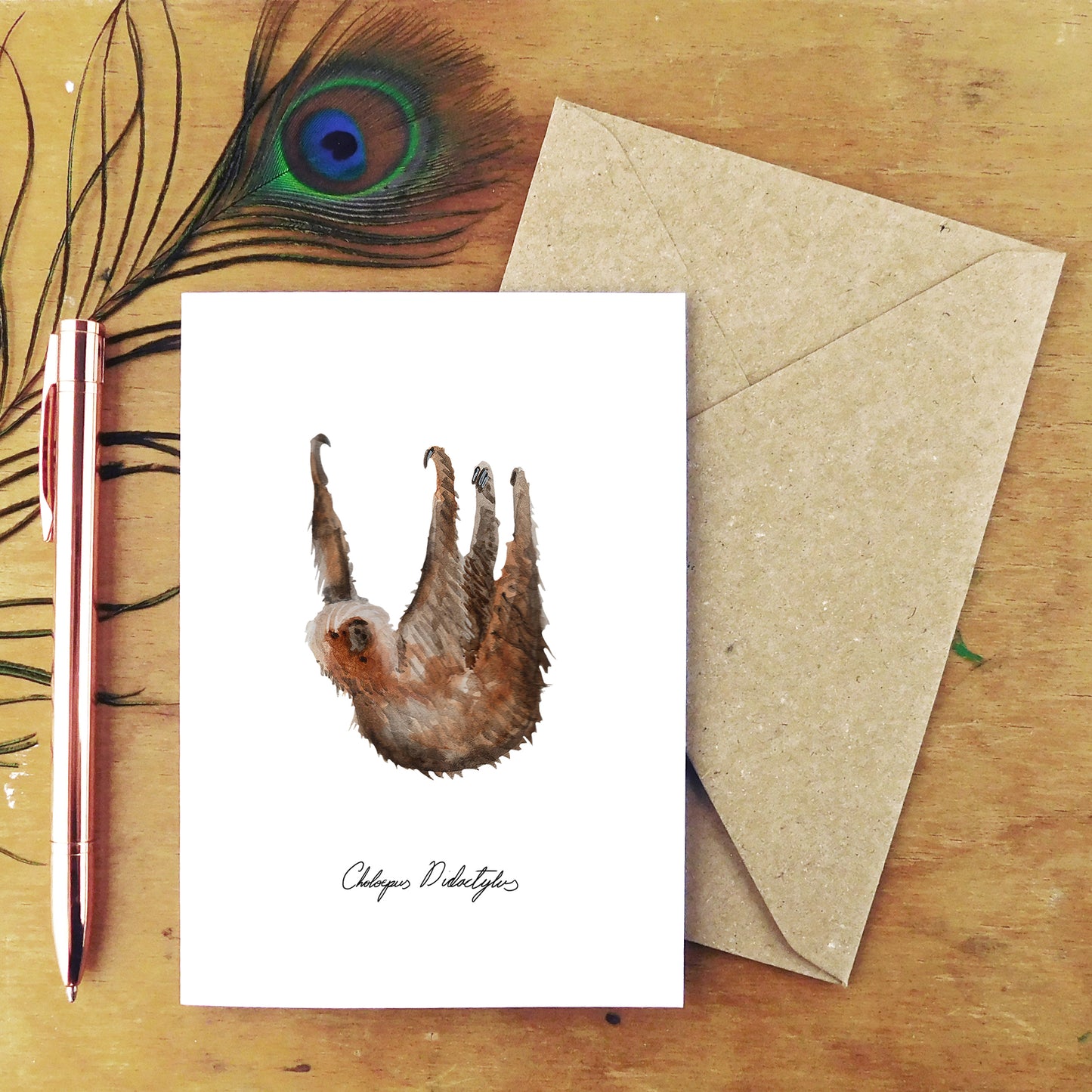 Sleuth Two-Toed Sloth Greetings Card